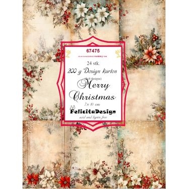 Toppers Merry christmas 24stk 7x10cm 200g